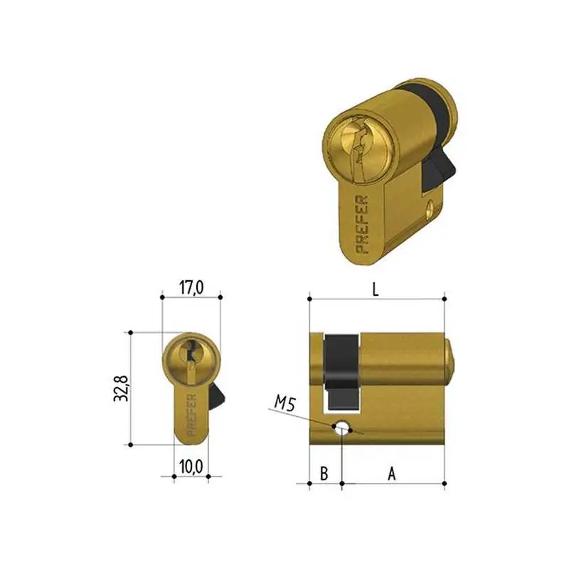 CILINDRI PREFER 6A00.2210 MM.32 SAGOMATO,Eur Direct Verzonden