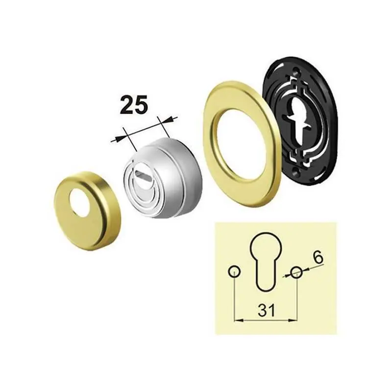 Uitverkoop PROTEZIONE DISEC SFERICK BDS68D1P,Eur 22,40 Finitura Ottone
