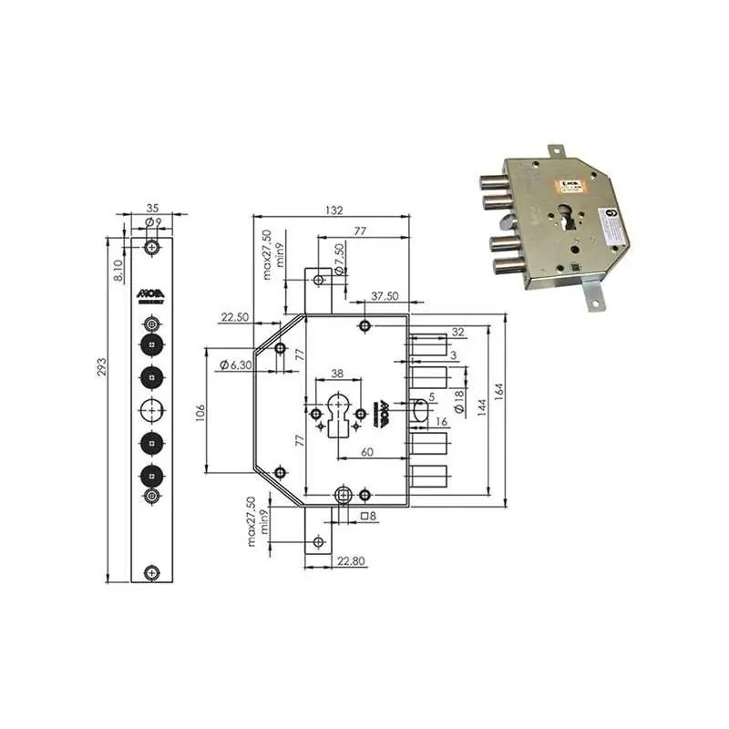 SERRATURE MOIA CP954 2+S+2 E60,Eur 93,67 Versione DESTRA Gecertificeerd