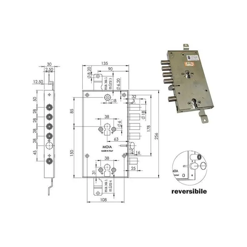 SERRATURE MOIA 6554/280DFB/S1 E63 4S1,Eur 117,54 Actieprijs