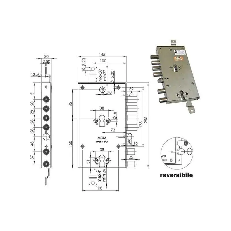 SERRATURE MOIA 6554/281DFB/S2 E63 4S2,Eur 120,98 Laatste Versie