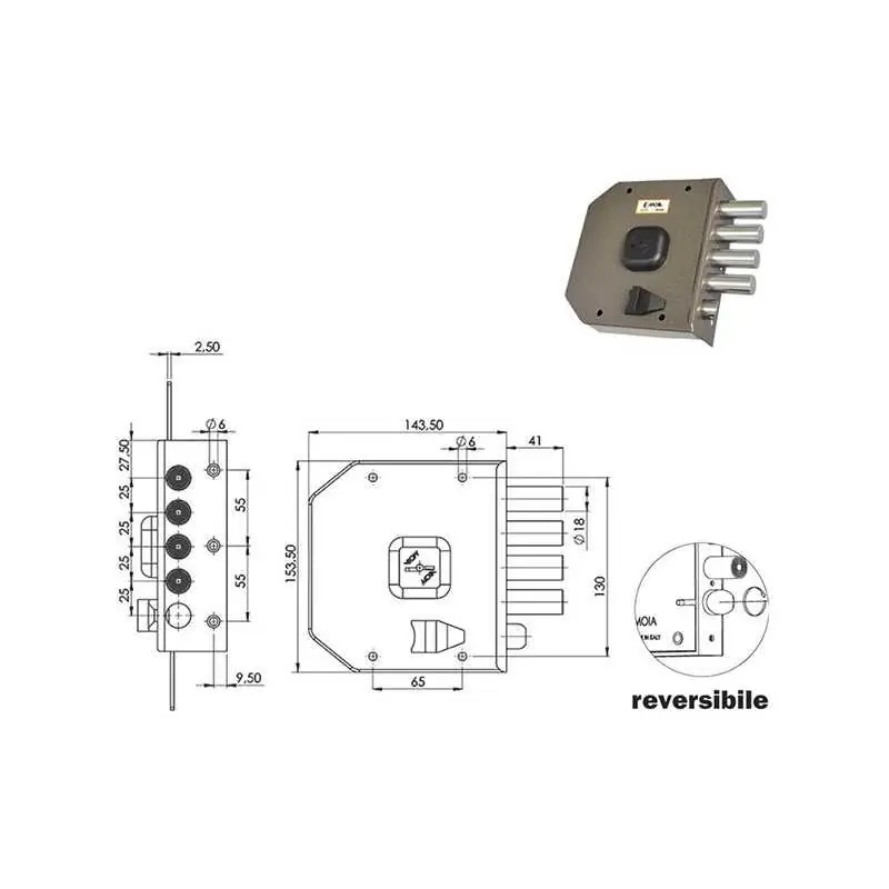 SERRATURE MOIA G412 DM LATER 4+S,Eur 96,45 Versione DESTRA Direct Verzonden
