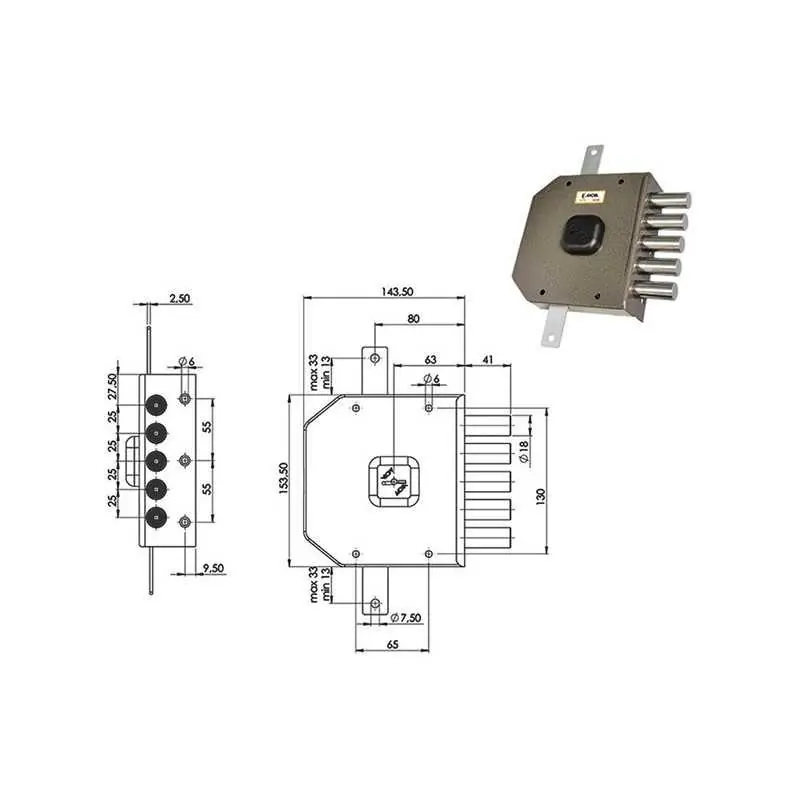 SERRATURE MOIA G413 DM TRIPL 5 G413DX *M,Eur Versione DESTRA Veilige Betaling