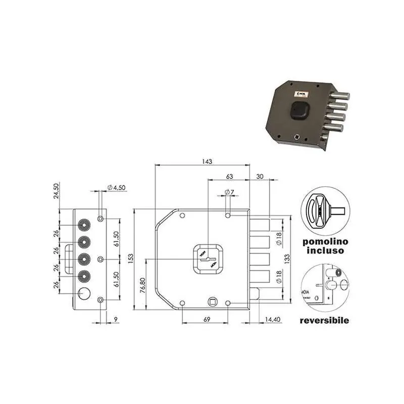 Weekendaanbieding SERRATURE MOIA A412 DM LATER 4+S,Eur 114,93 Versione DESTRA