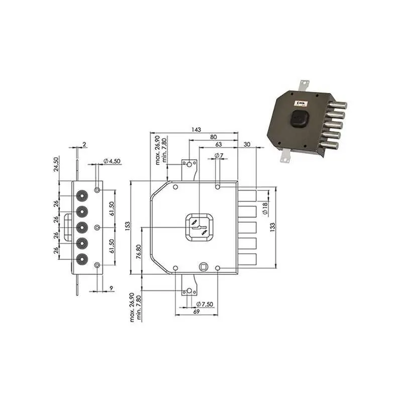 Merkproduct SERRATURE MOIA A413 DM TRIPL,Eur 107,41 Versione DESTRA