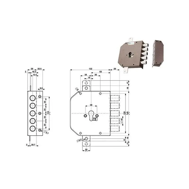 Meest Verkocht SERRATURE MOTTURA APPLICARE CILINDRO 38620 TIPO Versione DESTRA