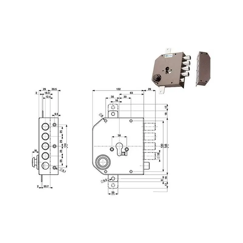 Favoriet SERRATURE MOTTURA APPLICARE CILINDRO 38630,Eur Versione DESTRA