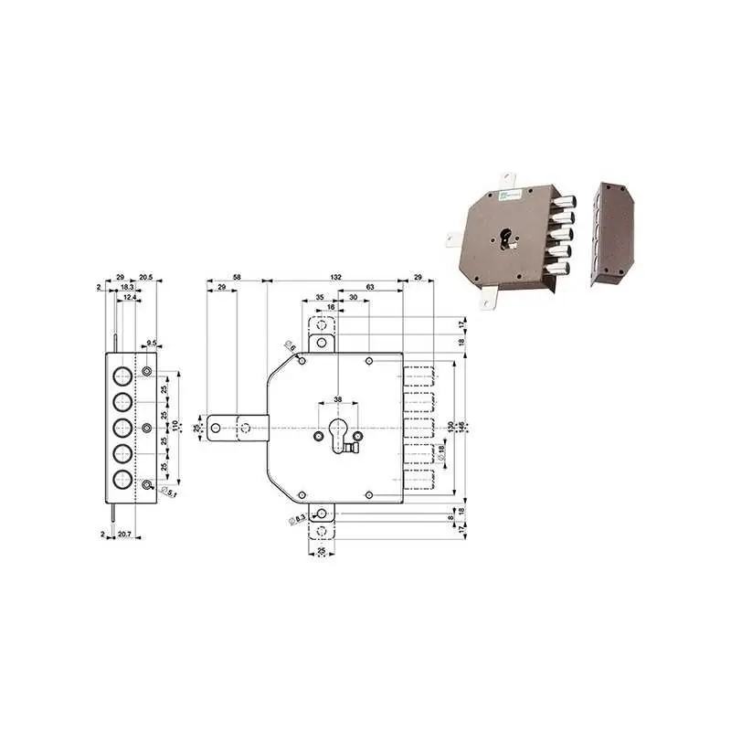 Flitsaanbieding SERRATURE MOTTURA APPLICARE CILINDRO 38640 TIPO Versione DESTRA