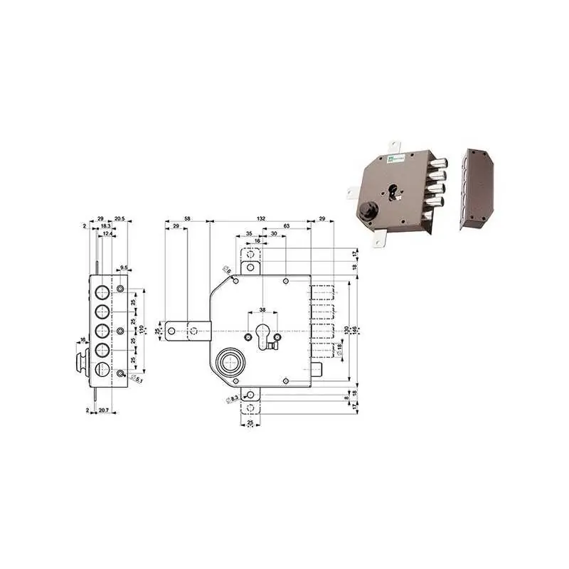 SERRATURE MOTTURA APPLICARE CILINDRO 38650 TIPO Versione DESTRA Nu Kopen