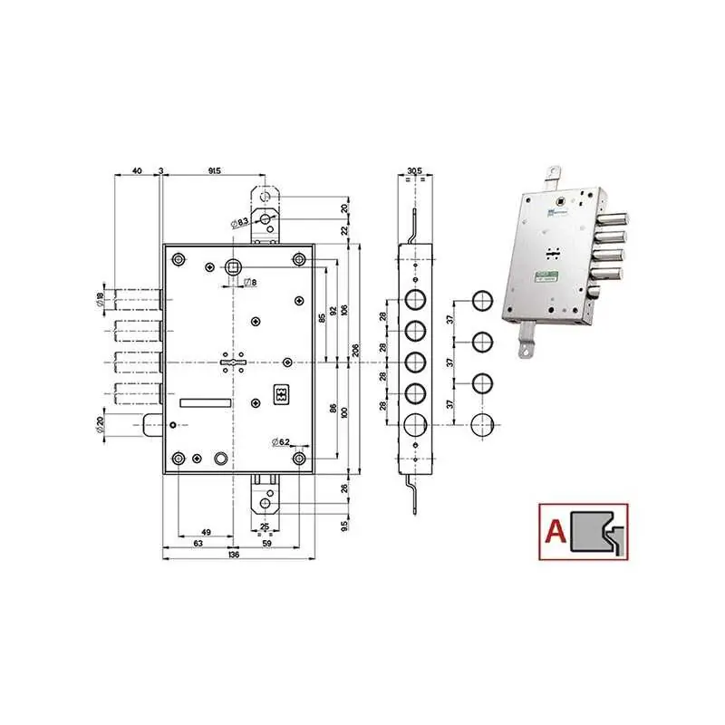 Alleen Vandaag SERRATURE MOTTURA PORTE BLINDATE 52571,Eur 120,48 Versione DESTRA
