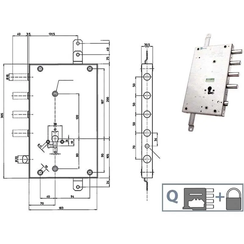 Nu Kopen SERRATURE MOTTURA PORTE BLINDATE 85461,Eur 174,60 Versione DESTRA