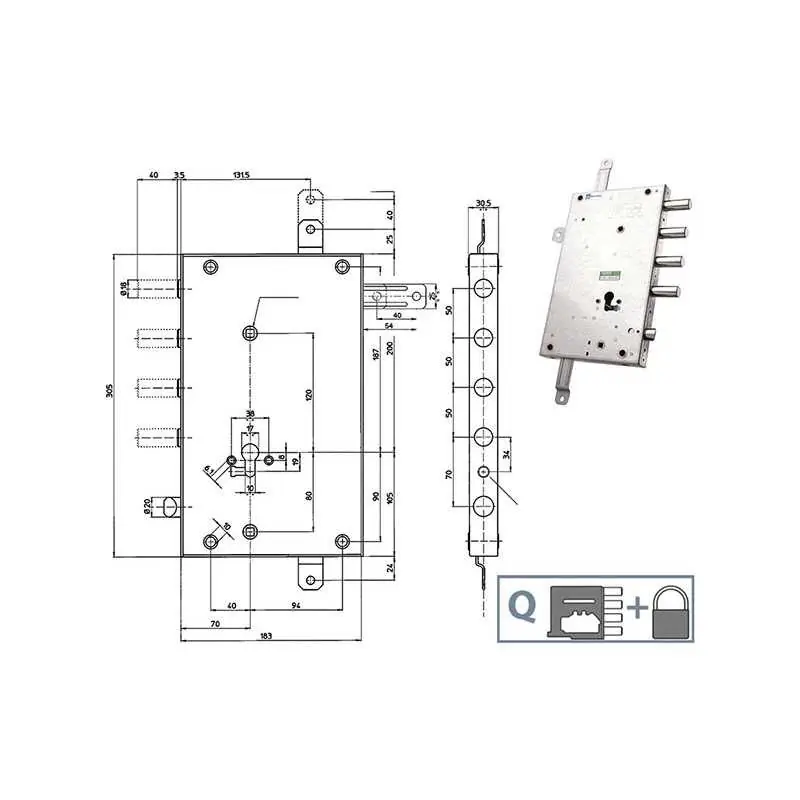 Koopje SERRATURE MOTTURA PORTE BLINDATE 85462,Eur 179,50 Versione DESTRA