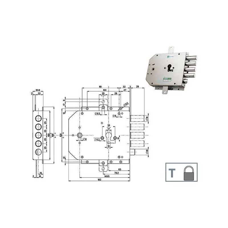 SERRATURE MOTTURA PORTE BLINDATE 85555,Eur 94,49 Versione DESTRA Lage Prijs