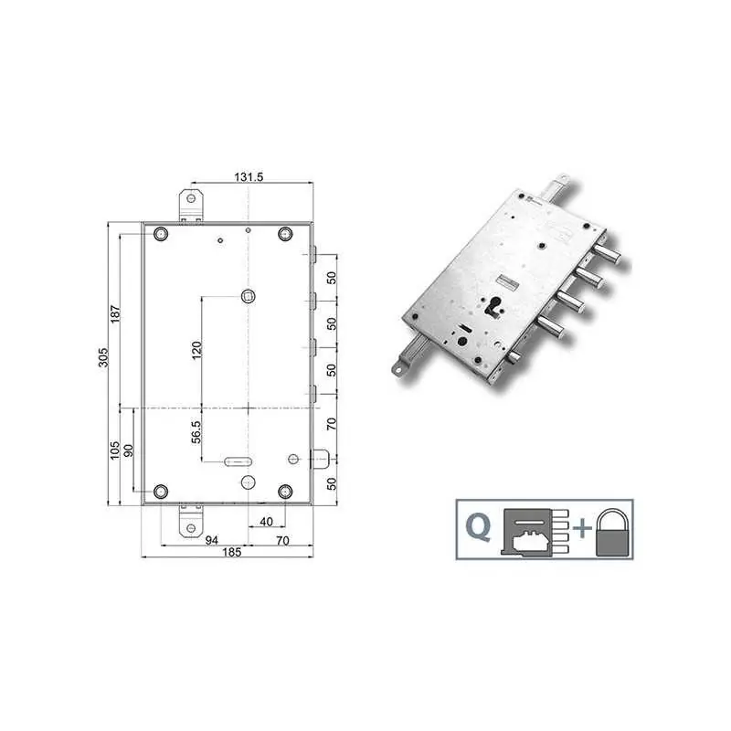 Tijdelijk Beschikbaar SERRATURE MOTTURA PORTE BLINDATE 898461DE,Eur Versione DESTRA