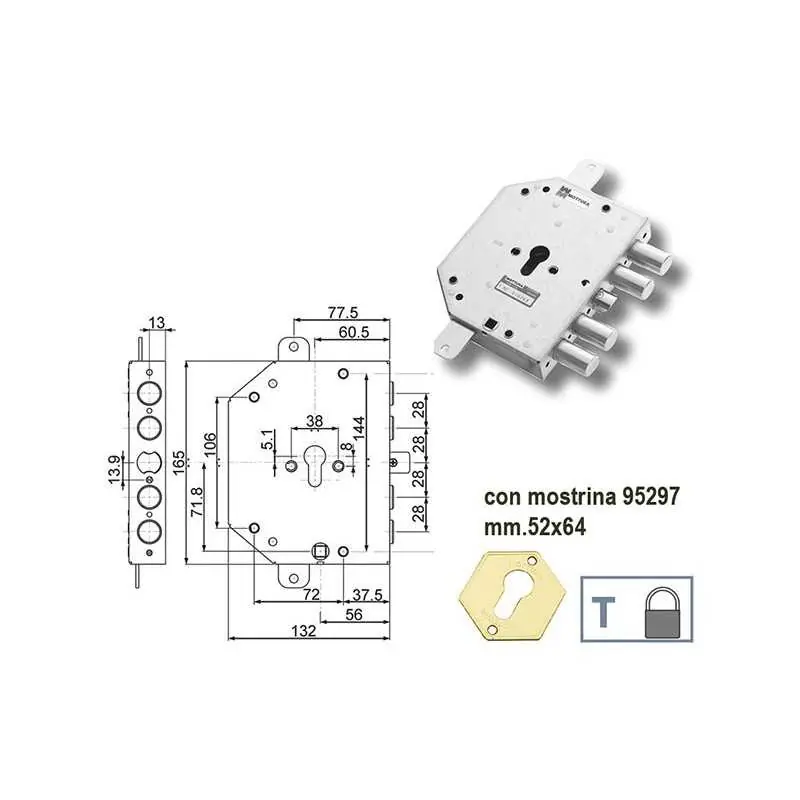 SERRATURE MOTTURA PORTE BLINDATE 89C855,Eur 99,56 Versione DESTRA Laatste Kans