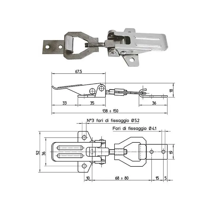 Uitverkoop CHIUSURA A LEVA NICHEL. ART.2.05.00,Eur 2,58