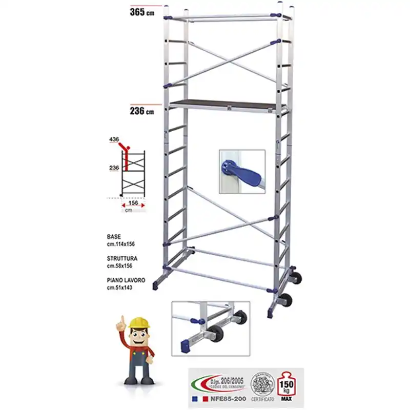 Populair TRABATTELLO ALLUMINIO FACAL PINNA CLIC MT3,65,Eur