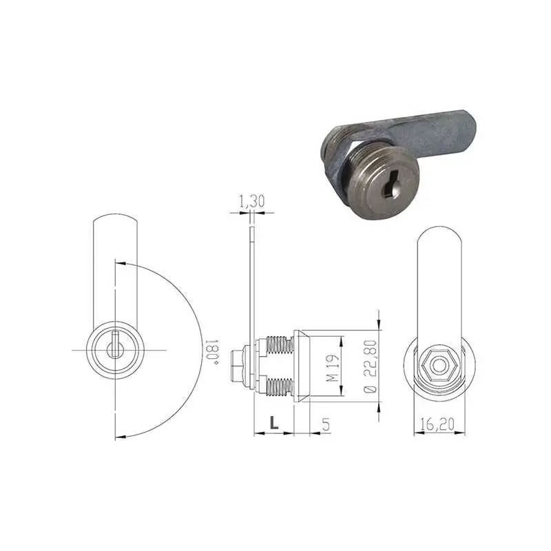 Finale Uitverkoop SERRATURE PER MOBILI OMR 180° DIAM.19 UNIVERSALI