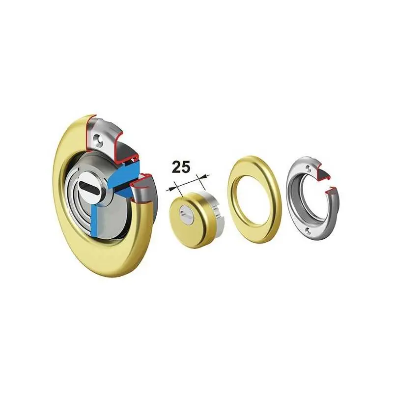 PROTEZIONE DISEC SFERICK BD131-25D1,Eur 25,01 Finitura Ottone Gecertificeerd