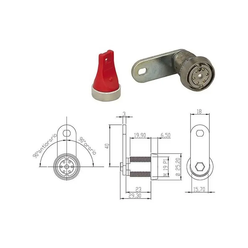 SERRATURE PER MOBILI OMR CHIAVE JACK 100750,Eur Tijdelijk Beschikbaar