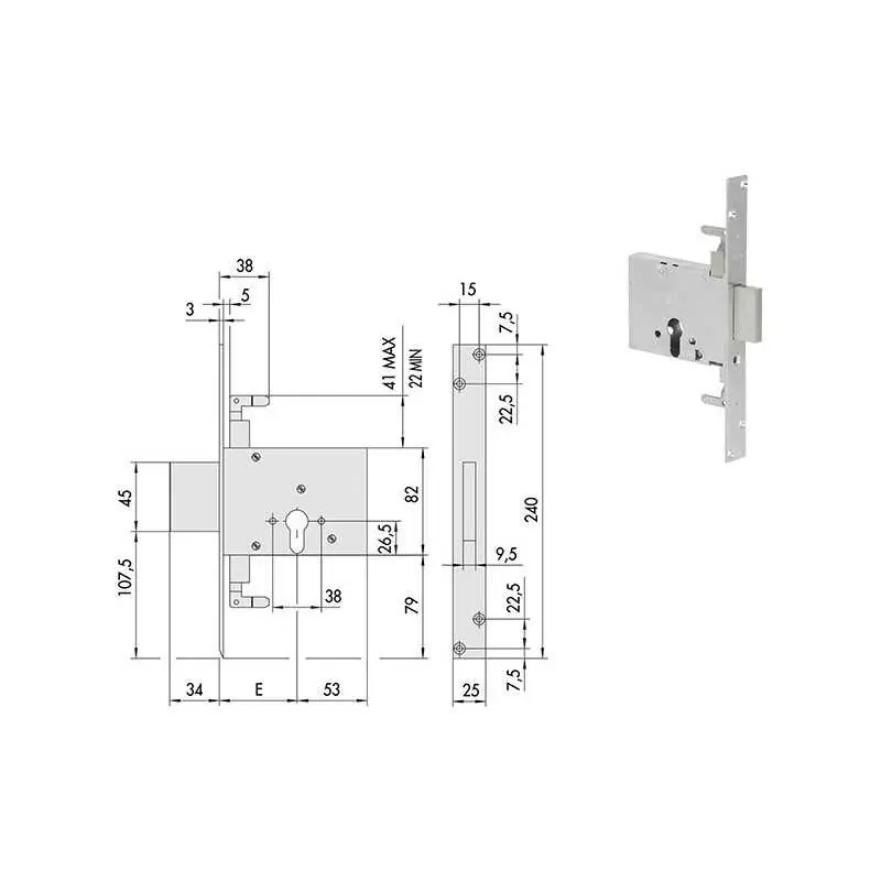 SERRATURE CISA INFILARE ART.56016,Eur 29,21 Entrata chiave 60 Korting
