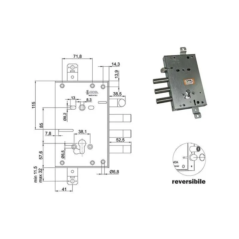 Speciale Aanbieding SERRATURA MOIA RCI664/380RFB +21,5