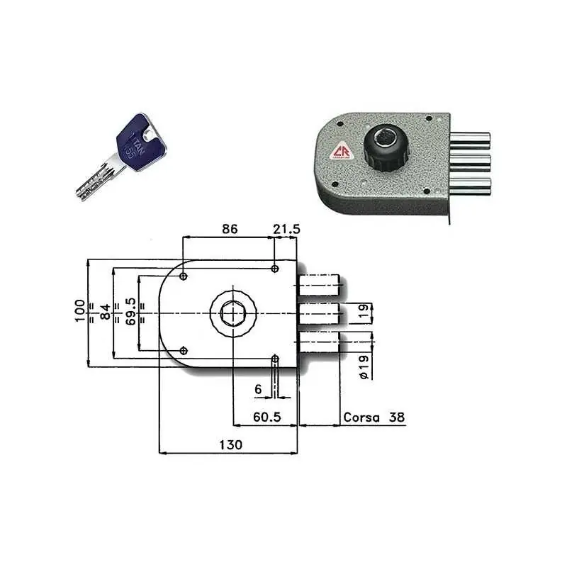 Bestseller SERRATURE CR APPLICARE LATERALE CILINDRO TONDO Versione DESTRA