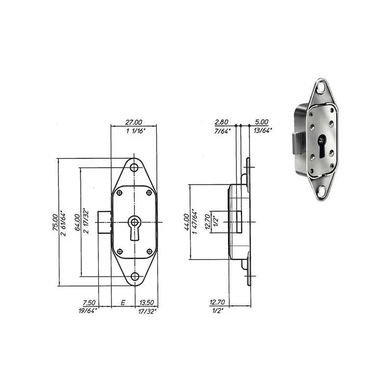 Hoge Kwaliteit SERRATURE PER MOBILI MERONI-CAS M85 OTTONE,Eur