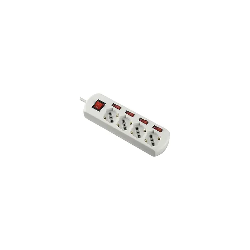 Shop Nu MULTIPRESA ELECTRALINE 62058 BIANCA 4P+ 4INT