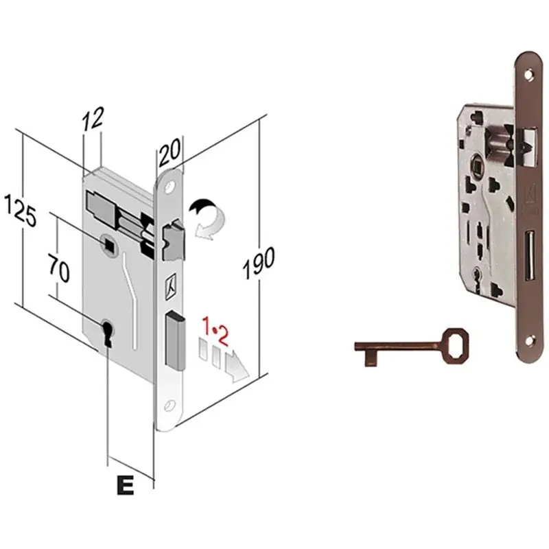SERRATURE BONAITI PATENT PICCOLA ART.42 Entrata chiave 25 Koopje