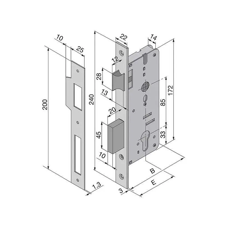 SERRATURE WELKA 015 INFILARE PER LEGNO,Eur 24,85 Entrata chiave 70 Premium