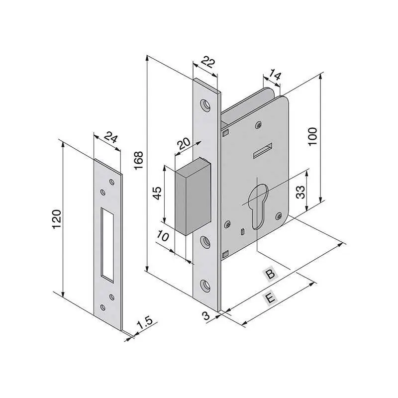 SERRATURE WELKA 020 INFILARE PER LEGNO,Eur 30,90 Speciale Aanbieding