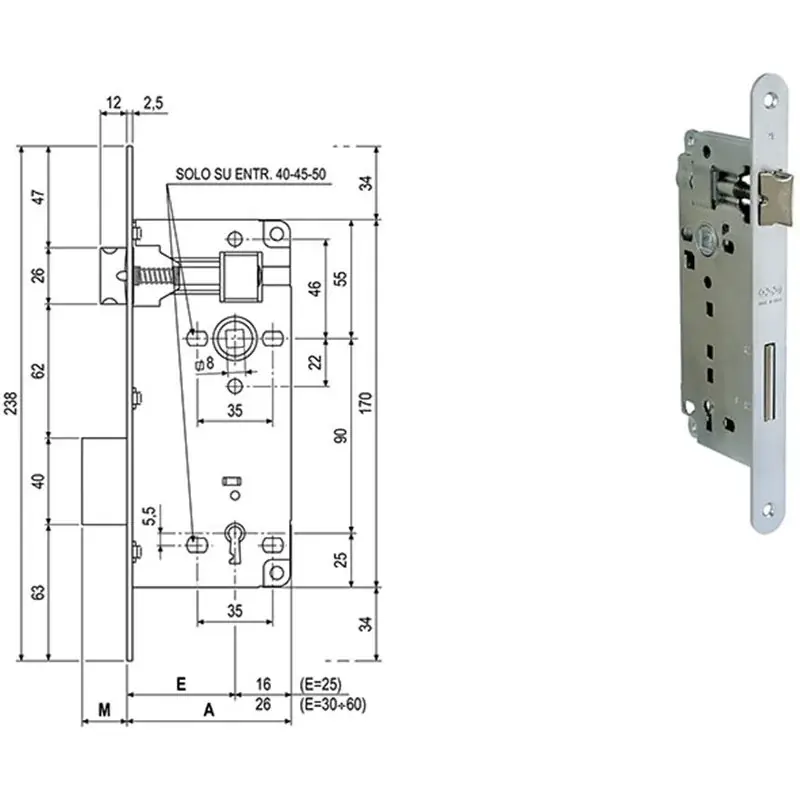 Hoge Kwaliteit SERRATURE AGB PATENT PICCOLA B.TONDO ART.571,Eur Entrata chiave 25