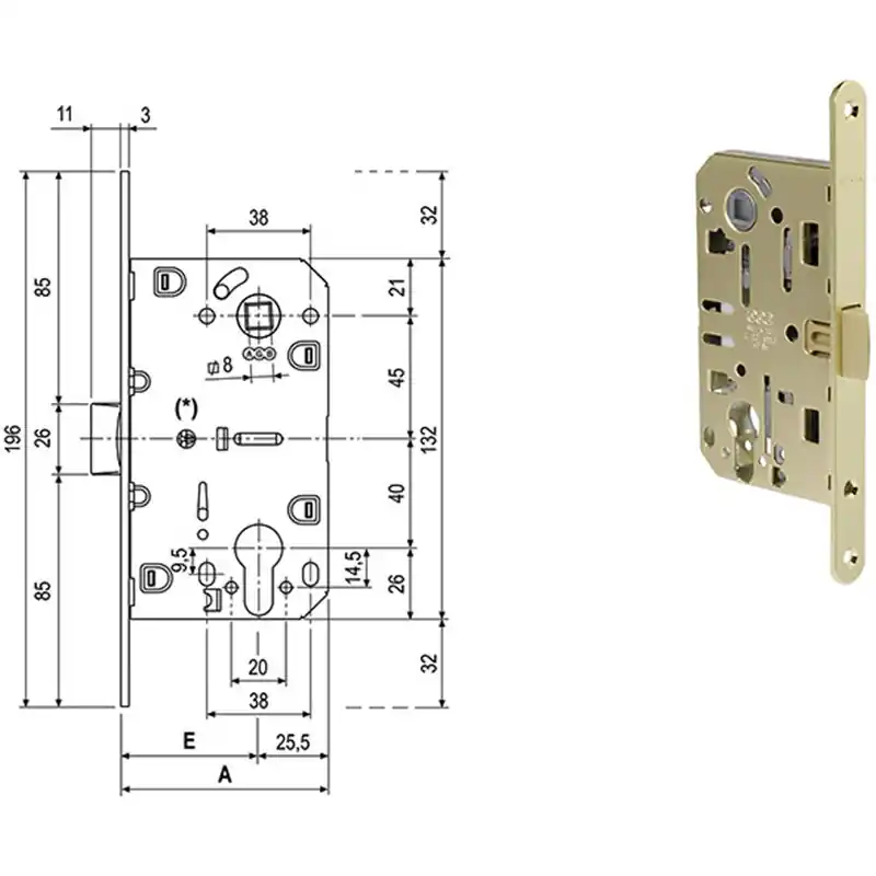 Express Levering SERRATURE AGB MEDIANA A CILINDRO SAGOMATO Finitura Bronzo
