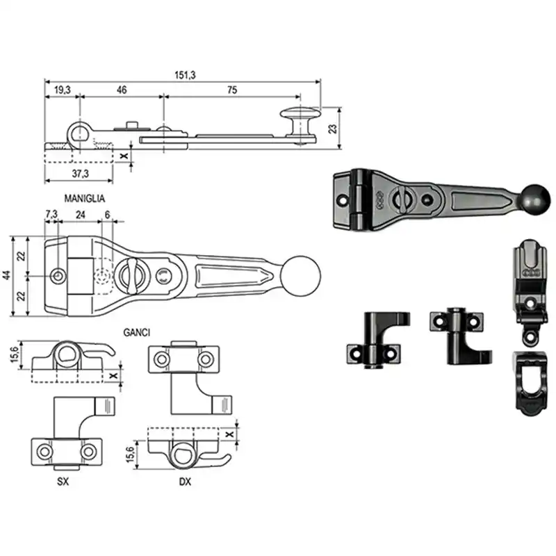 SPAGNOLETTE AGB KIT UNICA 903.15.93,Eur 9,65 Betrouwbaar