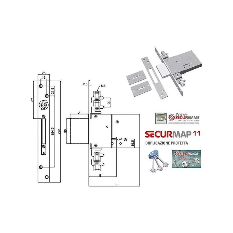 Must-Have SERRATURE SECUREMME INF. SECURMAP11 TRIPLICI Entrata chiave 50