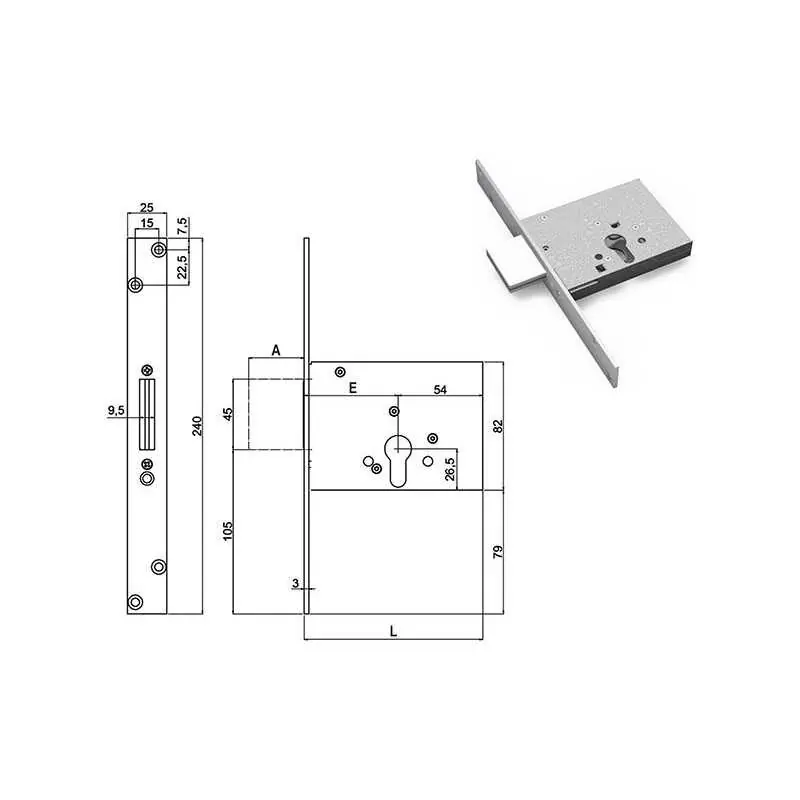 Rechtstreeks Van De Fabrikant SERRATURE SECUREMME INFILARE 2051,Eur 15,20 Entrata chiave 60