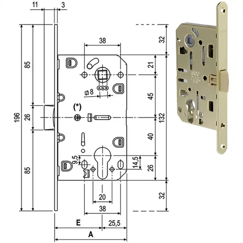 SERRATURE AGB MEDIANA A CILINDRO SAGOMATO CR 1103.5034 Speciale Aanbieding