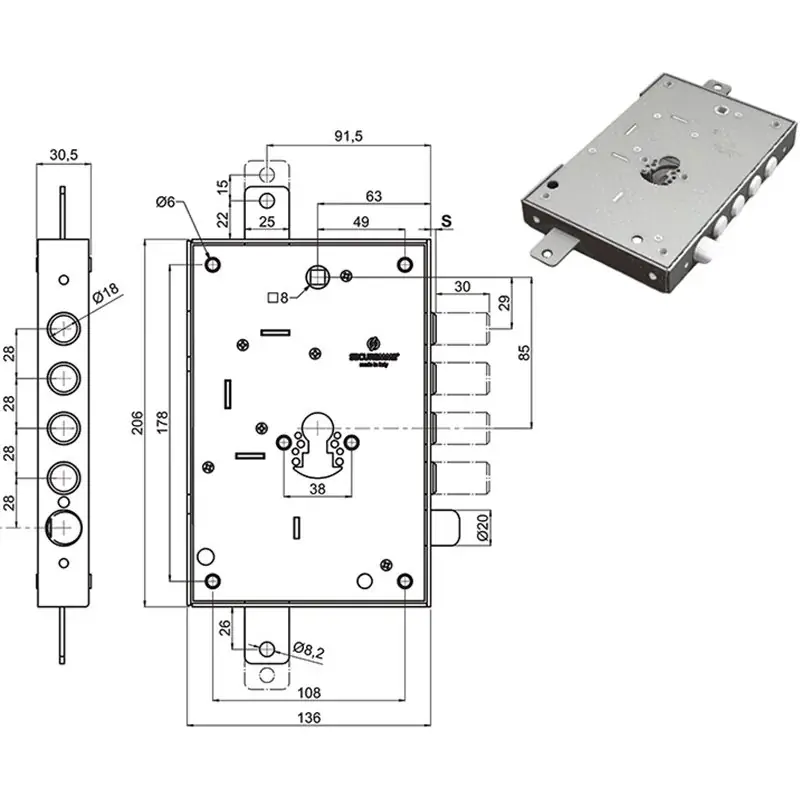 Merkproduct SERRATURE SECUREMME PORTE BLINDATE