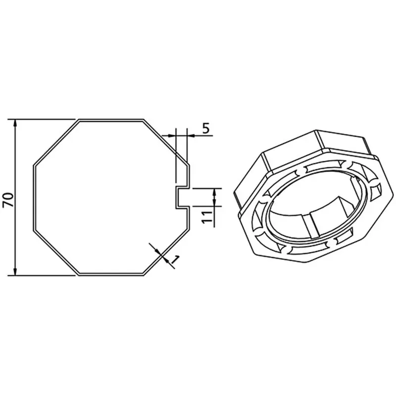 Goedkoop CORONA PVC OTTAGONALE D.70 PER MOTORI V2