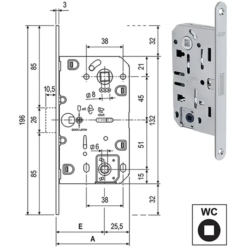 Tijdelijk Beschikbaar SERRATURE AGB POLARIS 2XT WC ART.6102