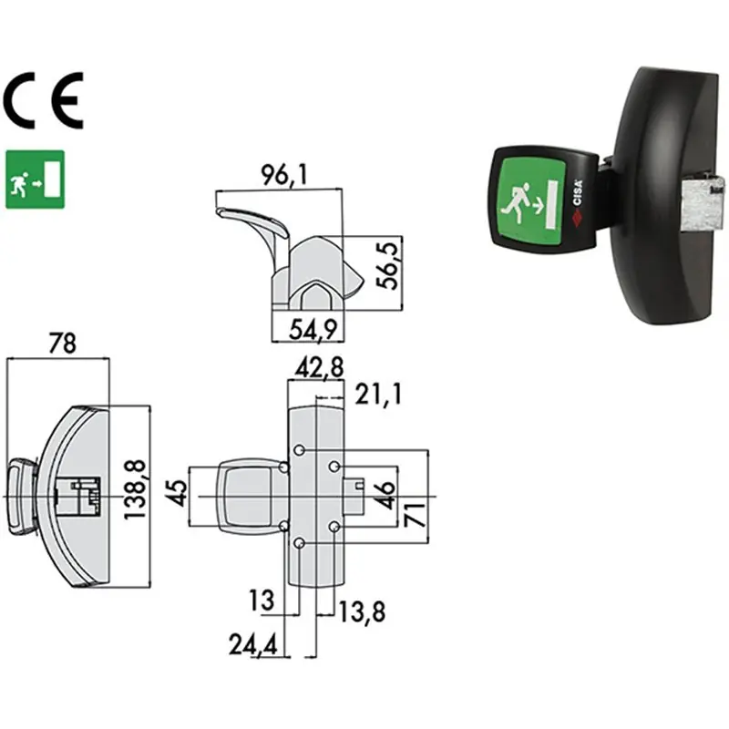Lage Prijs MANIGL.CISA FAST PUSH-PAD 59061.10