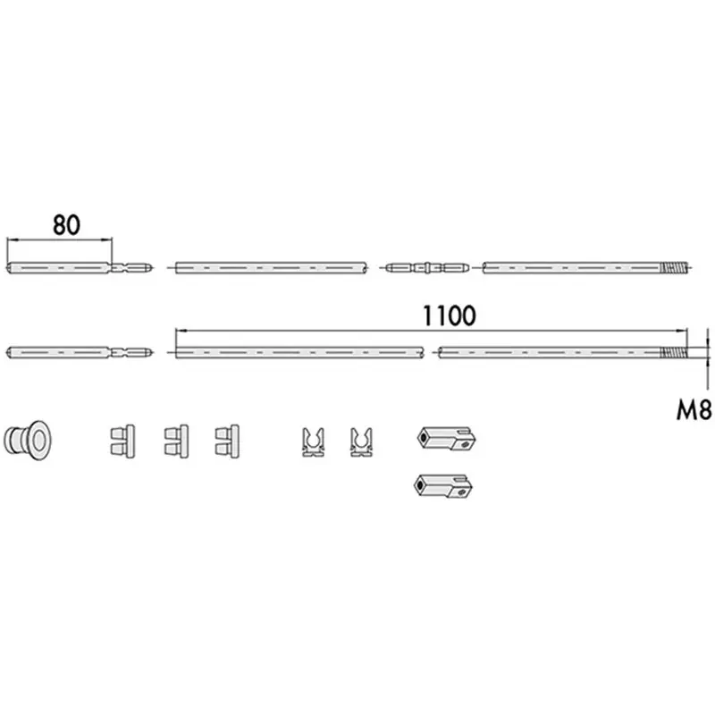 Superprijs ASTE CISA DIRITTE FIL.M8 06441.20