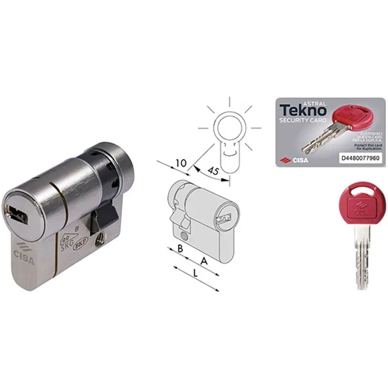 CILINDRI CISA TEKNO 30/10 0M324.02 Gratis Retour