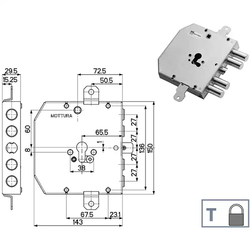 Korting SERR.MOTT 2S2 E65 TESIO 89E310W27T