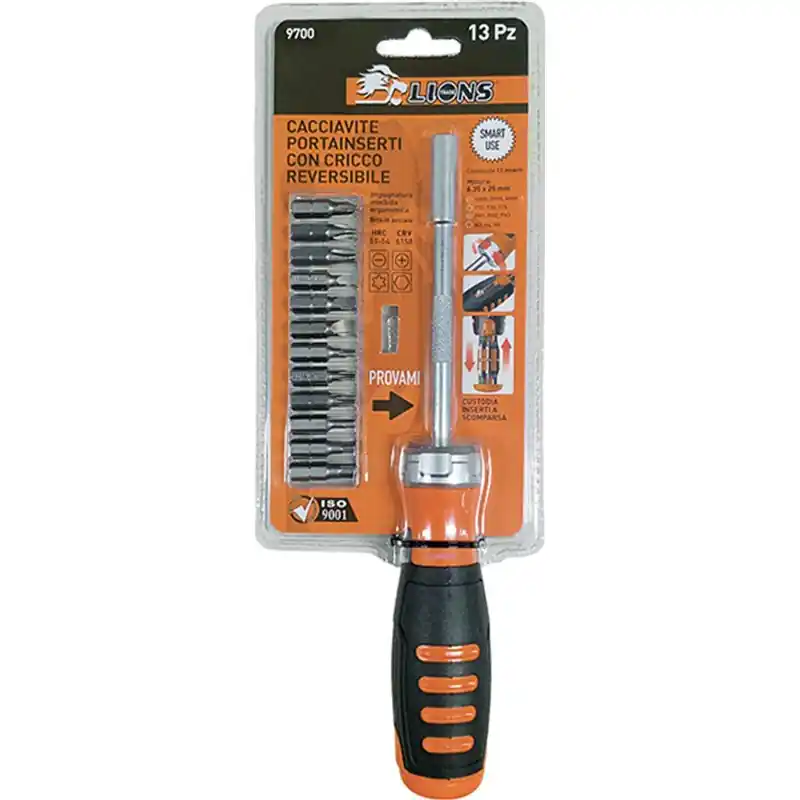 Merkproduct Portainserti a Cricchetto Lions 9700 – 13 Pezzi