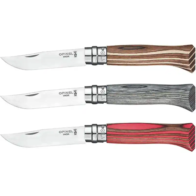 Koop Vandaag Coltello Opinel Virobloc Inox N°8 – Betulla Colore GRIGIO
