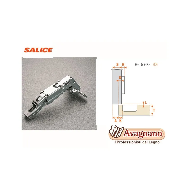 CERNIERA SALICE F.35 1/2 COLLO 165 gradi Fabrieksprijs