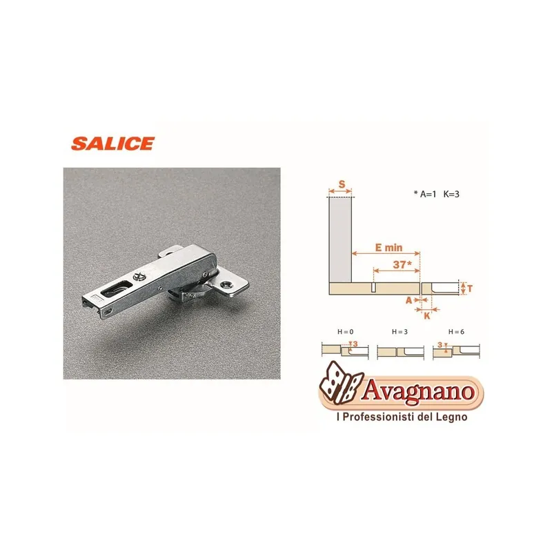 CERNIERA SALICE F.35 94 gradi/11 gradi CONTROCOLLO LUNGO Lage Kosten