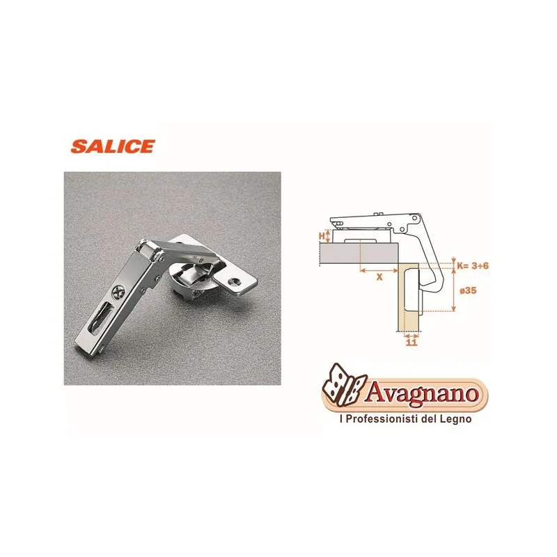Gratis Retour CERNIERA SALICE F.35 70 gradi MONTAGGIO AD ANGOLO